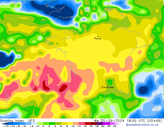 Soaring Index GFS Mi 25.09.2024 18 UTC