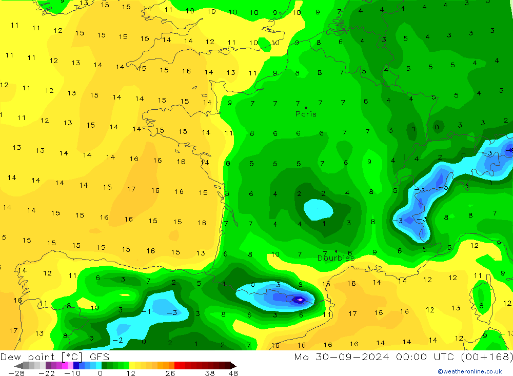 punkt rosy GFS pon. 30.09.2024 00 UTC