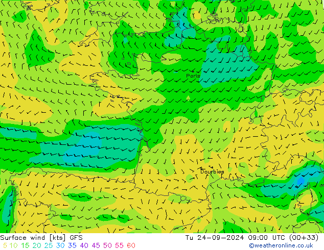  10 m GFS  24.09.2024 09 UTC