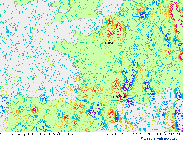 Vert. Velocity 500 hPa GFS Ter 24.09.2024 03 UTC