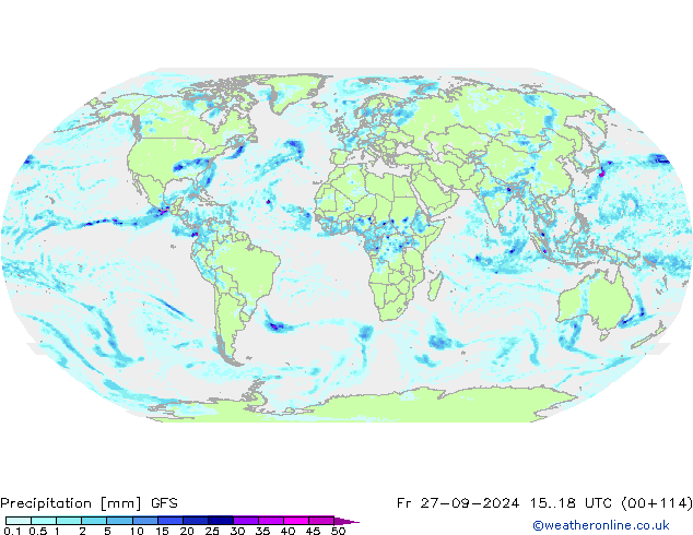 Neerslag GFS vr 27.09.2024 18 UTC