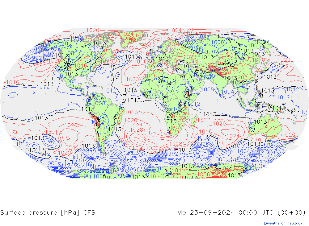 приземное давление GFS пн 23.09.2024 00 UTC