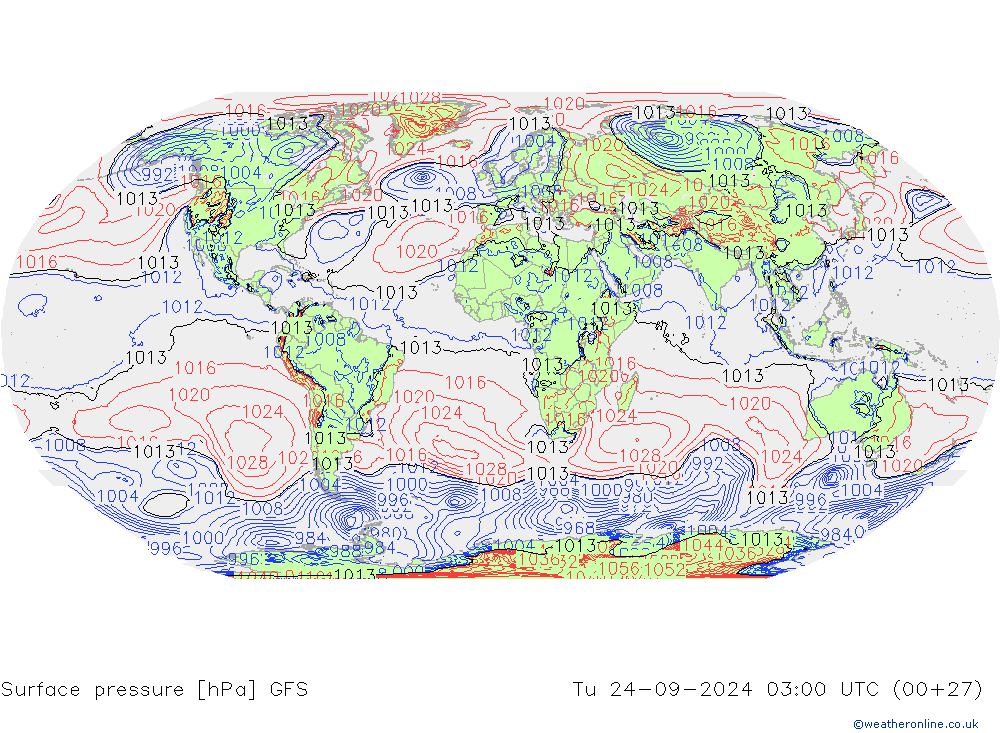 приземное давление GFS вт 24.09.2024 03 UTC