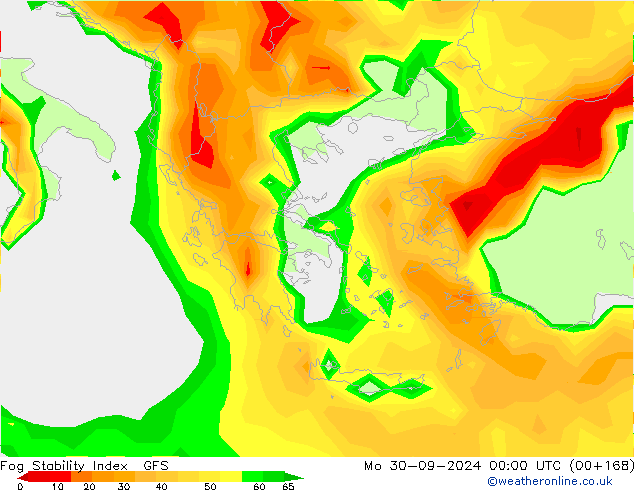 Fog Stability Index GFS Mo 30.09.2024 00 UTC