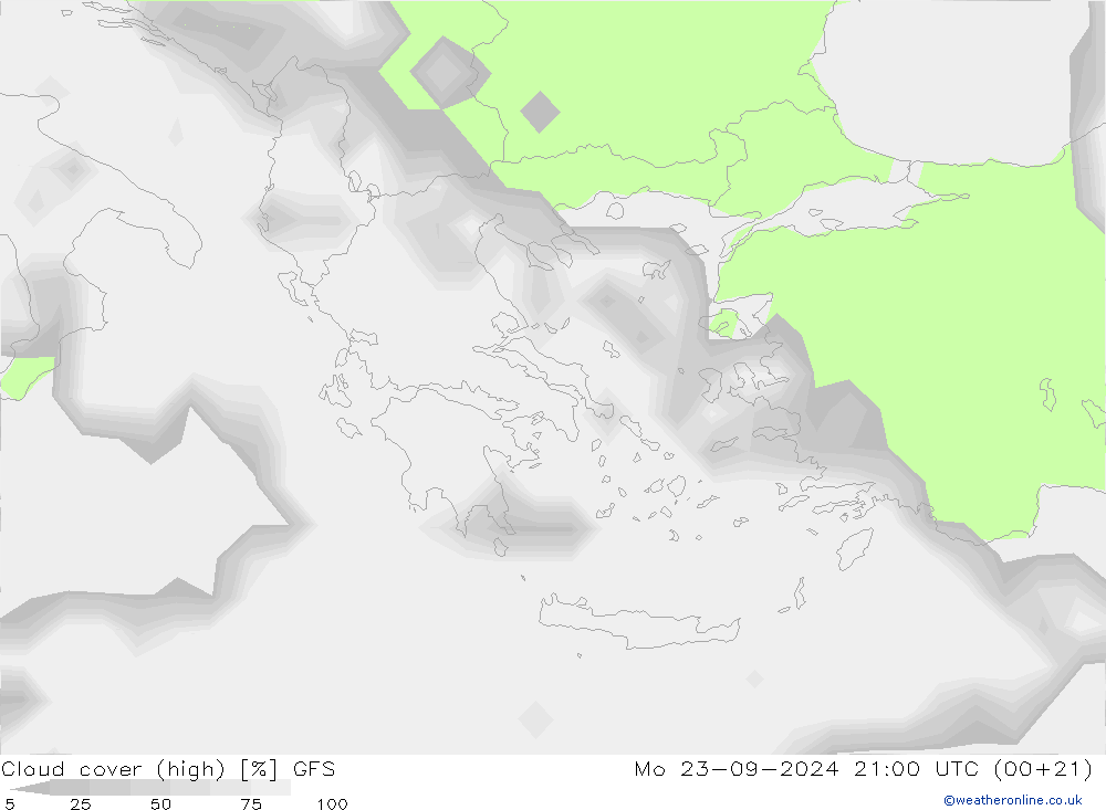 Nubes altas GFS lun 23.09.2024 21 UTC