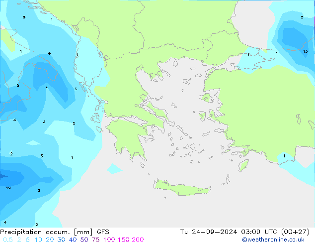 Nied. akkumuliert GFS Di 24.09.2024 03 UTC