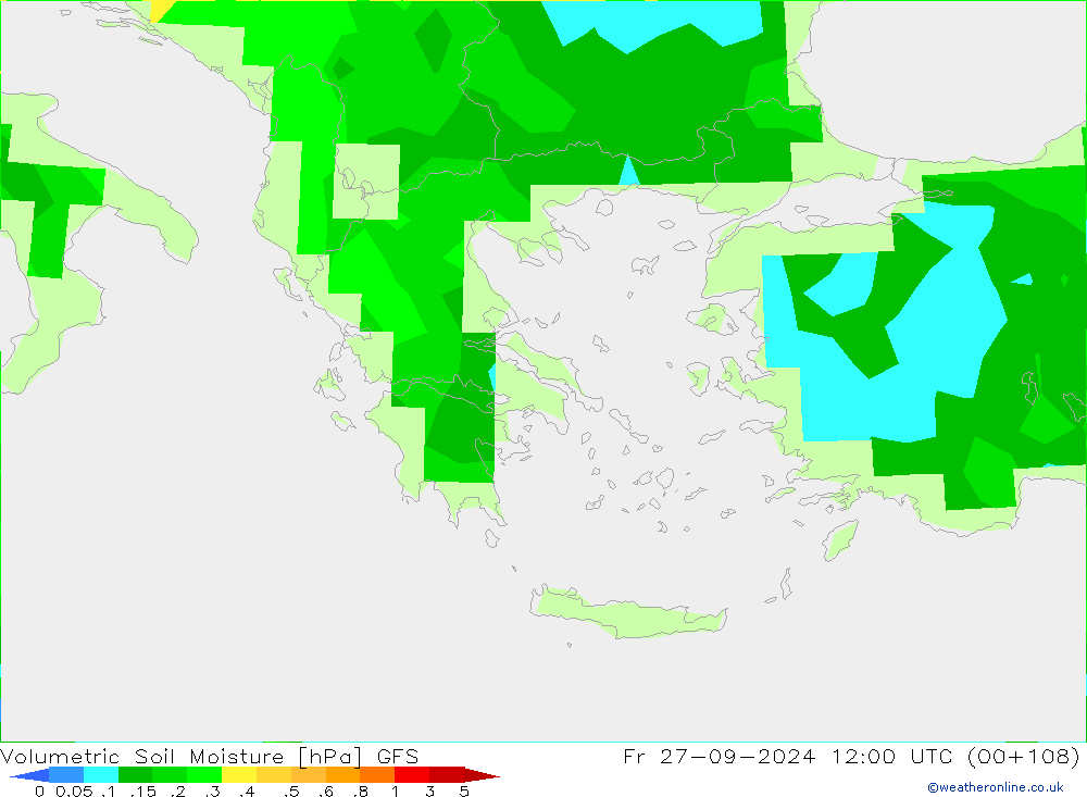 Volumetric Soil Moisture GFS pt. 27.09.2024 12 UTC