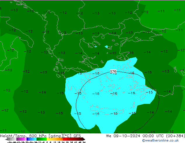 Z500/Rain (+SLP)/Z850 GFS Qua 09.10.2024 00 UTC