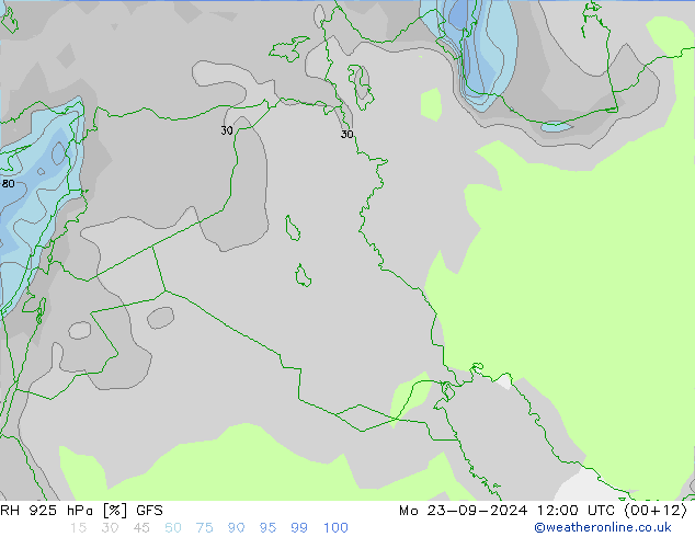 RH 925 hPa GFS September 2024