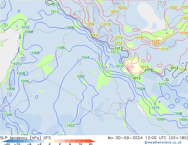 Druktendens (+/-) GFS september 2024