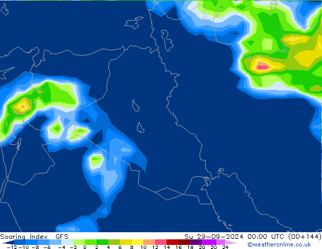 Soaring Index GFS dom 29.09.2024 00 UTC