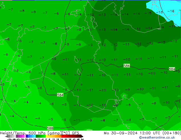 Height/Temp. 500 hPa GFS Mo 30.09.2024 12 UTC