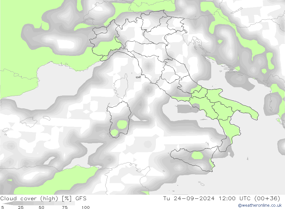 Nubes altas GFS mar 24.09.2024 12 UTC