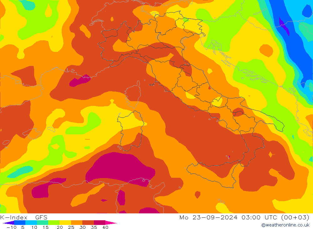 K-Index GFS Mo 23.09.2024 03 UTC