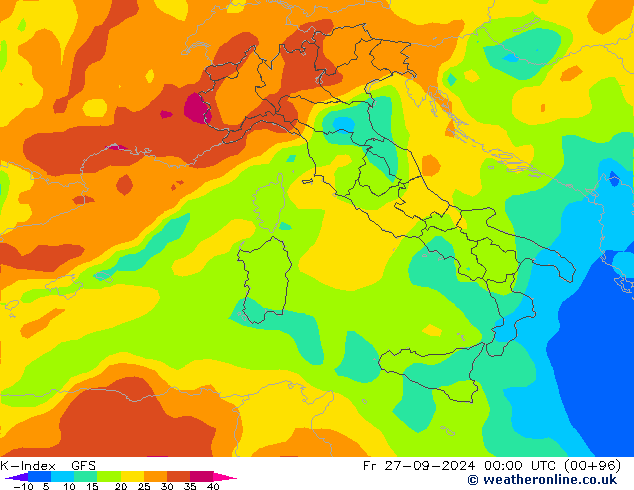 K-Index GFS Fr 27.09.2024 00 UTC