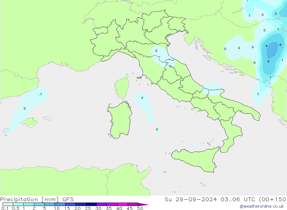 Yağış GFS Paz 29.09.2024 06 UTC