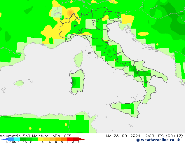 Volumetric Soil Moisture GFS Po 23.09.2024 12 UTC