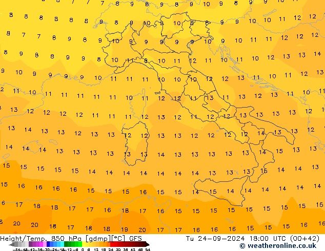 Z500/Rain (+SLP)/Z850 GFS Ter 24.09.2024 18 UTC