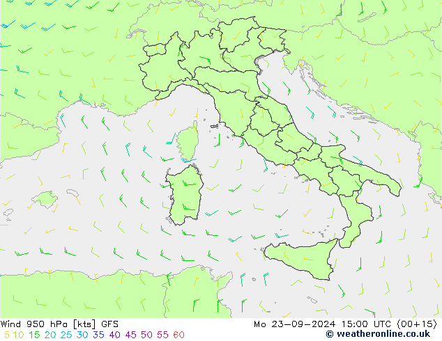 Wind 950 hPa GFS Mo 23.09.2024 15 UTC