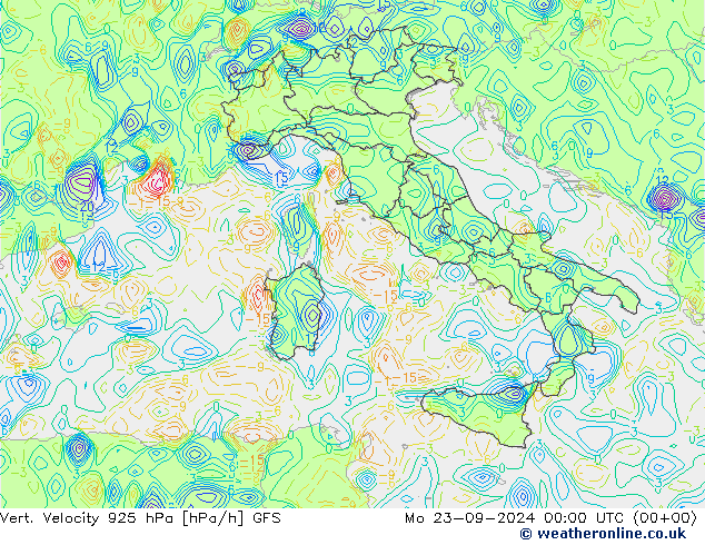 Vert. Velocity 925 hPa GFS Mo 23.09.2024 00 UTC