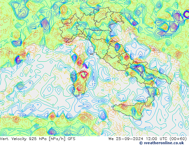 Vert. Velocity 925 hPa GFS St 25.09.2024 12 UTC