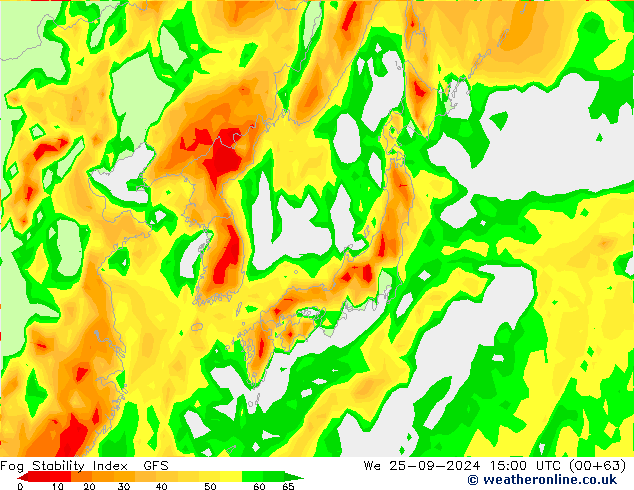 Fog Stability Index GFS Mi 25.09.2024 15 UTC