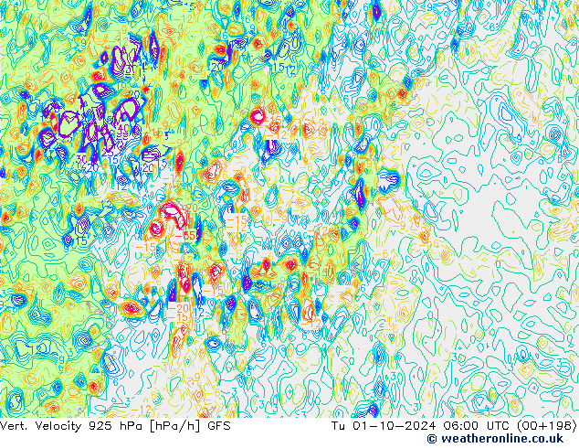 Vert. Velocity 925 hPa GFS  01.10.2024 06 UTC