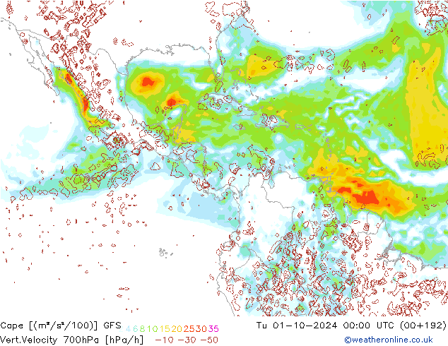 Cape GFS Ter 01.10.2024 00 UTC