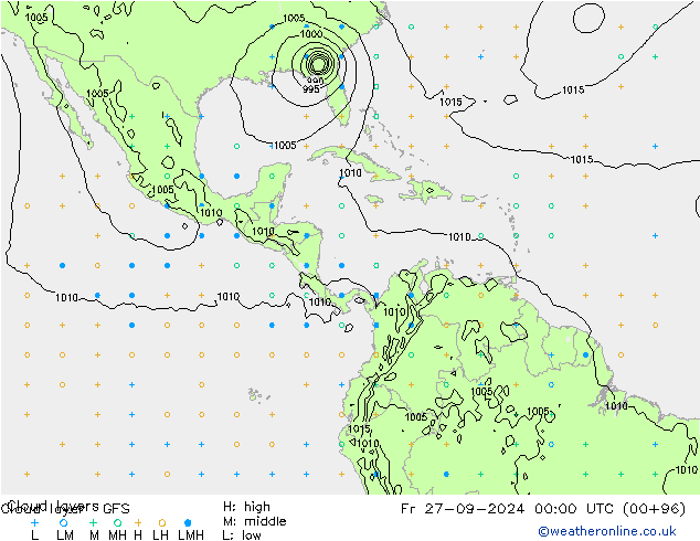 Cloud layer GFS Fr 27.09.2024 00 UTC