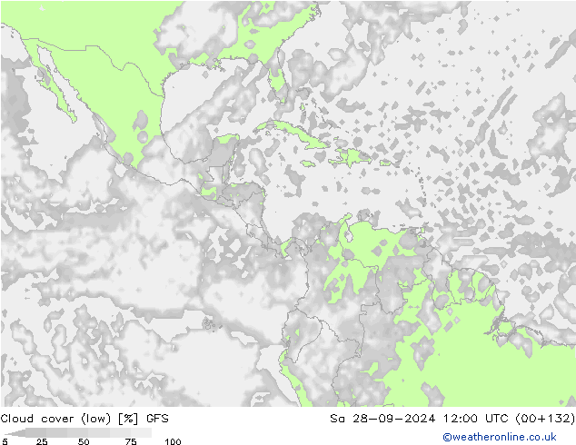 Nubi basse GFS sab 28.09.2024 12 UTC