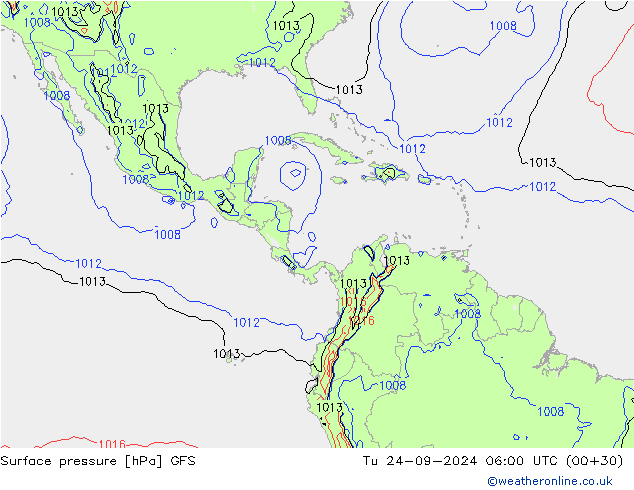 Surface pressure GFS Tu 24.09.2024 06 UTC