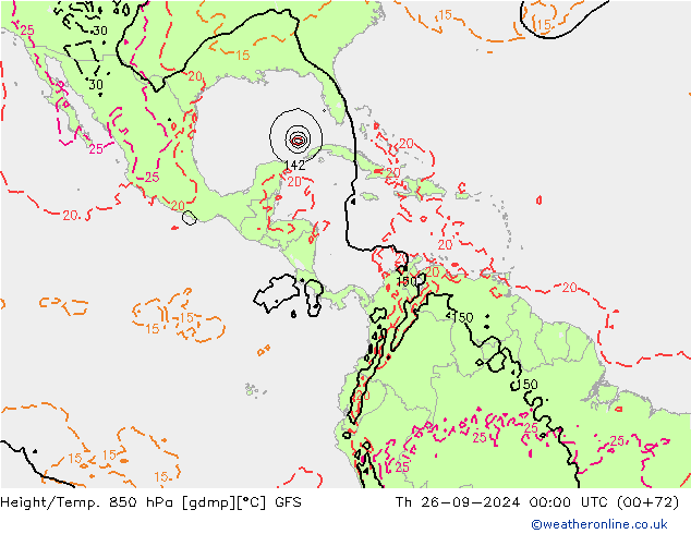 Height/Temp. 850 hPa GFS Do 26.09.2024 00 UTC