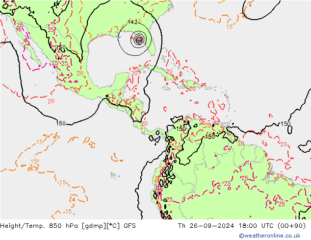 Z500/Rain (+SLP)/Z850 GFS Th 26.09.2024 18 UTC