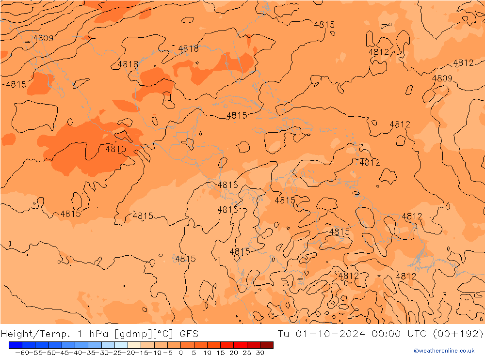 Geop./Temp. 1 hPa GFS mar 01.10.2024 00 UTC