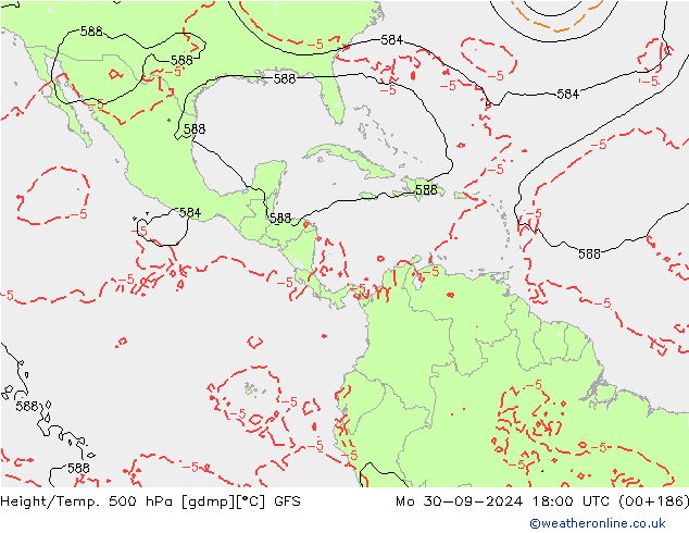 Z500/Rain (+SLP)/Z850 GFS Mo 30.09.2024 18 UTC