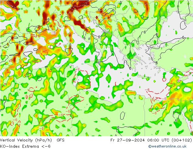 Konvektiv-Index GFS Fr 27.09.2024 06 UTC