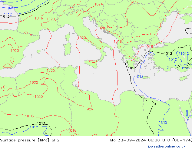 Bodendruck GFS Mo 30.09.2024 06 UTC