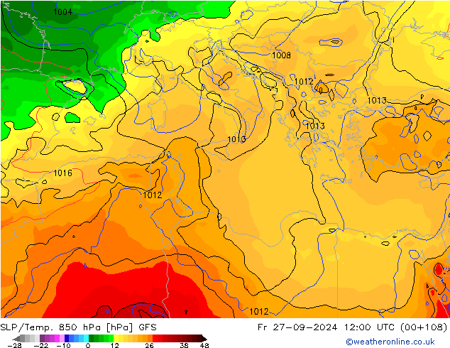 SLP/Temp. 850 hPa GFS September 2024