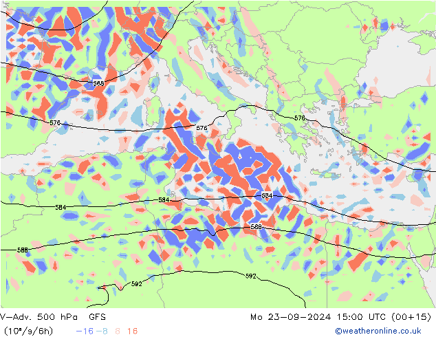 V-Adv. 500 hPa GFS Pzt 23.09.2024 15 UTC