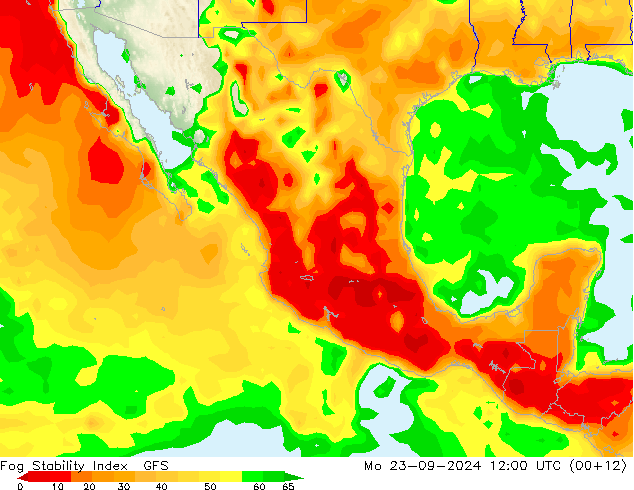 Fog Stability Index GFS Mo 23.09.2024 12 UTC