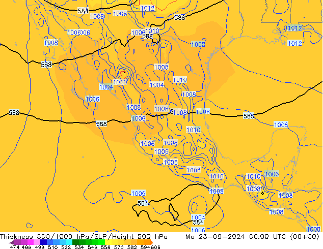 Thck 500-1000hPa GFS Mo 23.09.2024 00 UTC
