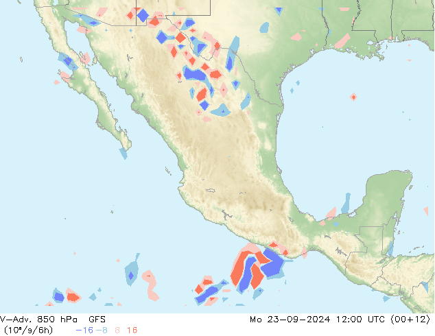 V-Adv. 850 hPa GFS Po 23.09.2024 12 UTC