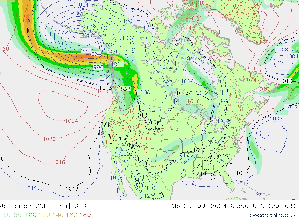 Polarjet/Bodendruck GFS Mo 23.09.2024 03 UTC