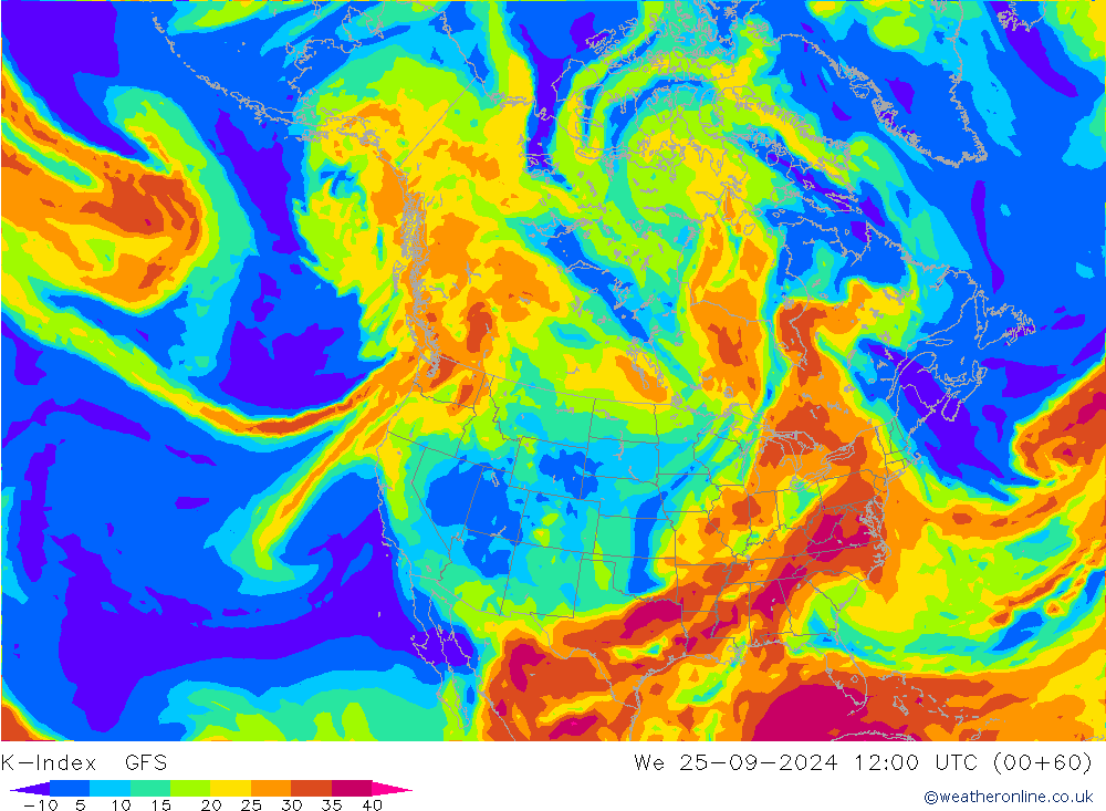 K-Index GFS We 25.09.2024 12 UTC