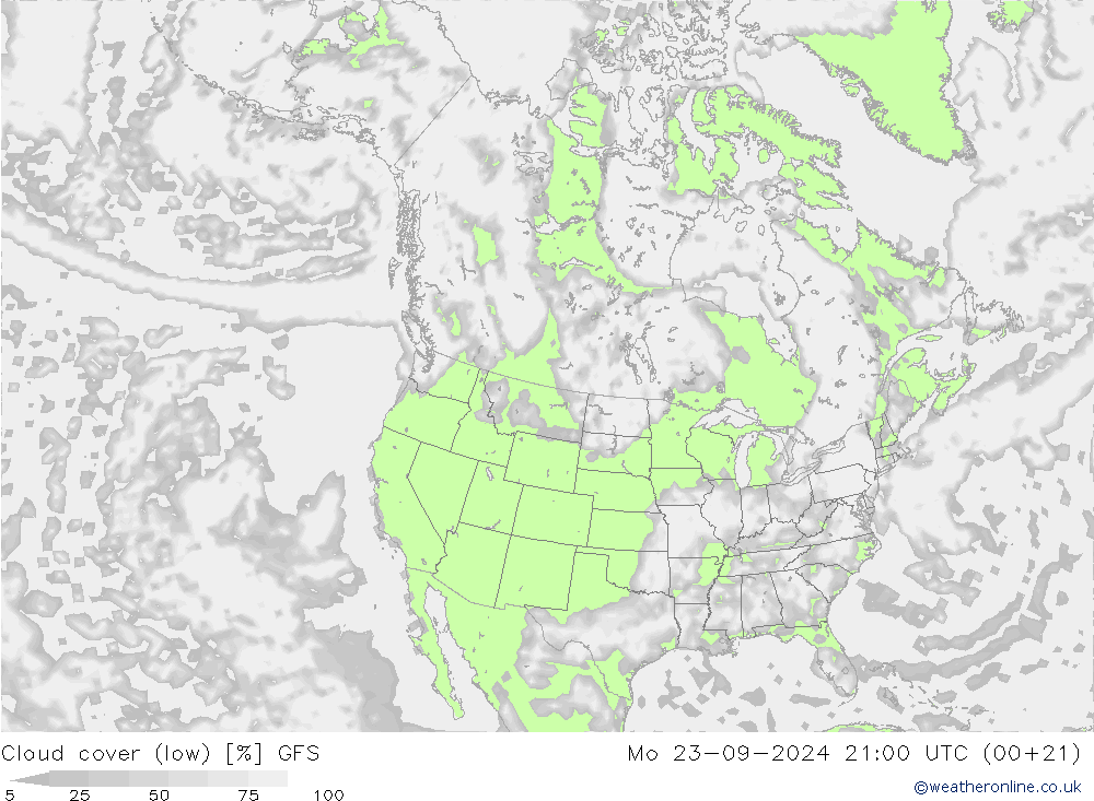 Nubi basse GFS lun 23.09.2024 21 UTC