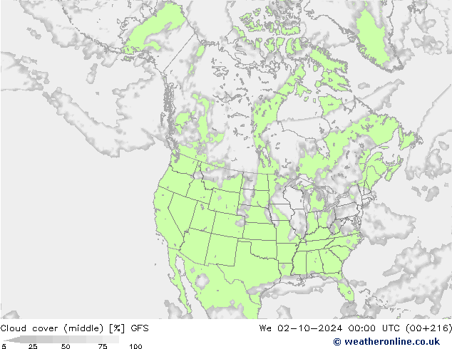 Bewolking (Middelb.) GFS oktober 2024