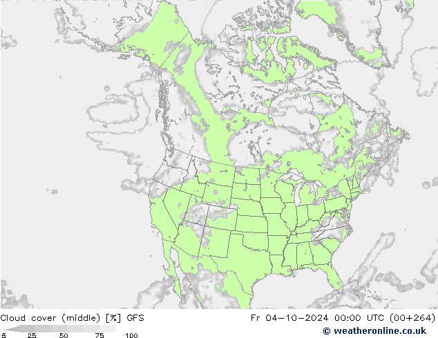 облака (средний) GFS пт 04.10.2024 00 UTC