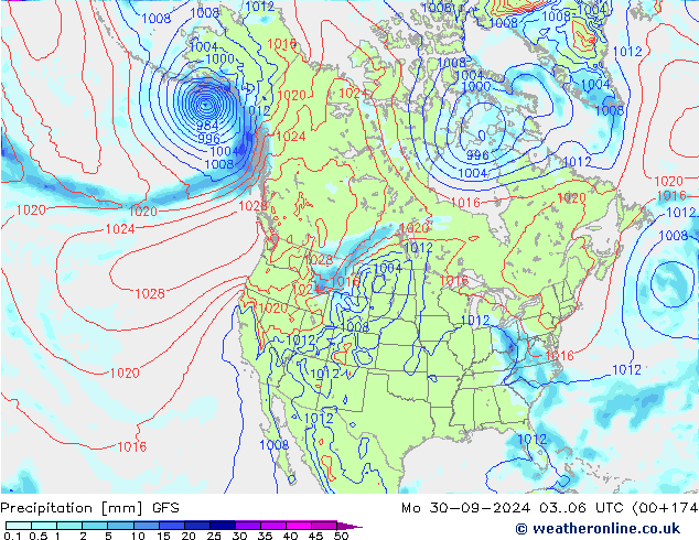 opad GFS pon. 30.09.2024 06 UTC