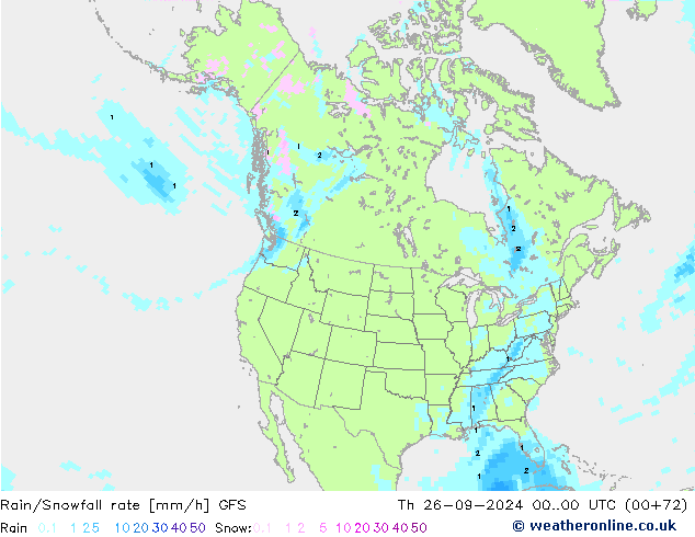 Regen/Schneefallrate GFS Do 26.09.2024 00 UTC