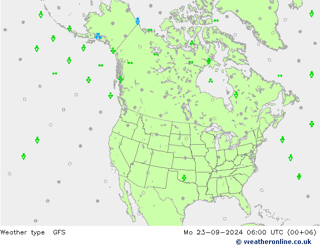 降水类型 GFS 星期一 23.09.2024 06 UTC